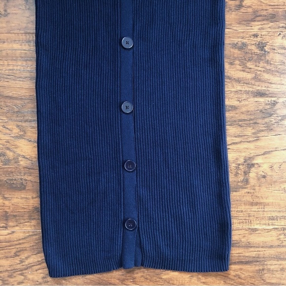 Maeve • Anthro Puff-Sleeve Mini Dress ribbed sweater gingham sleeves button - Picture 8 of 14